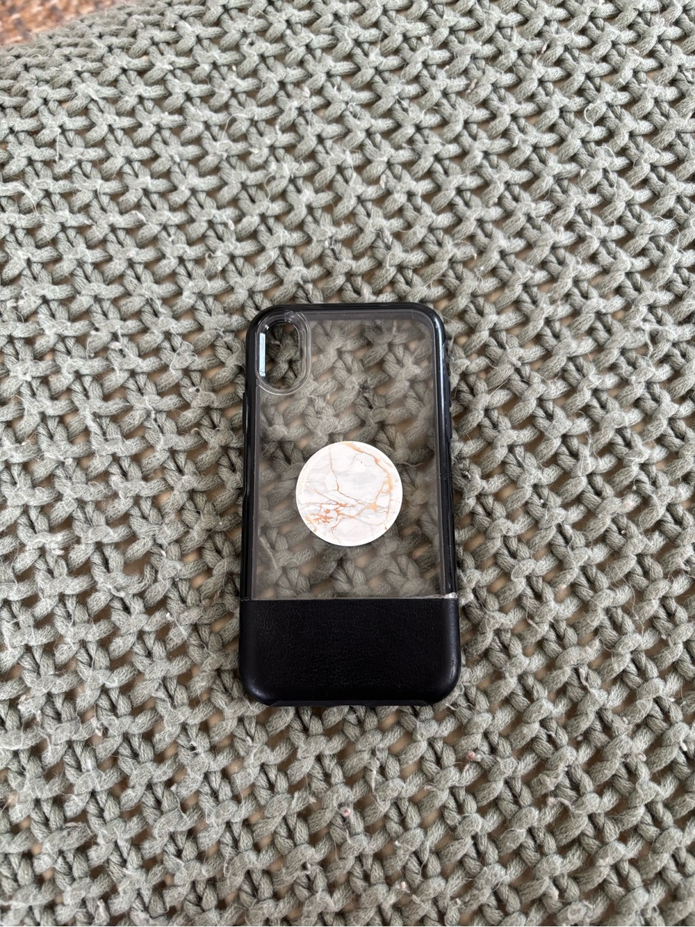otterbox plastic & leather case for iPhone XR with popsocket